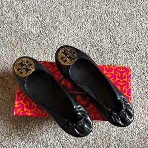 Tory Burch gold buckle ballet flats